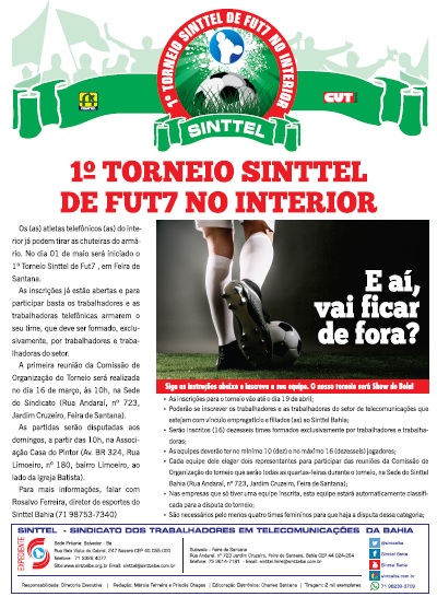 1Âº Torneio Sinttel de FUT7 no interior